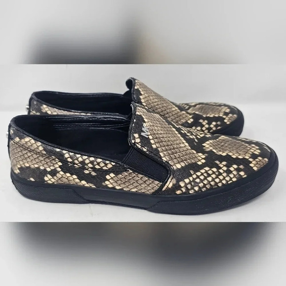 Michael Kors Women's Black Snake Python Keyton Loafer Slide On Size 6.5 - Picture 2 of 13